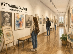 Výstava prací absolventů a žáků výtvarného oboru na ZUŠ v „Galerii na chodbě“