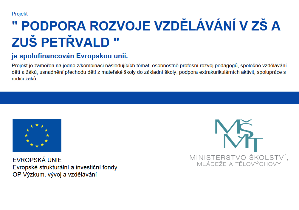 Podpora rozvoje a vzdělání v ZŠ a ZUŠ Petřvald