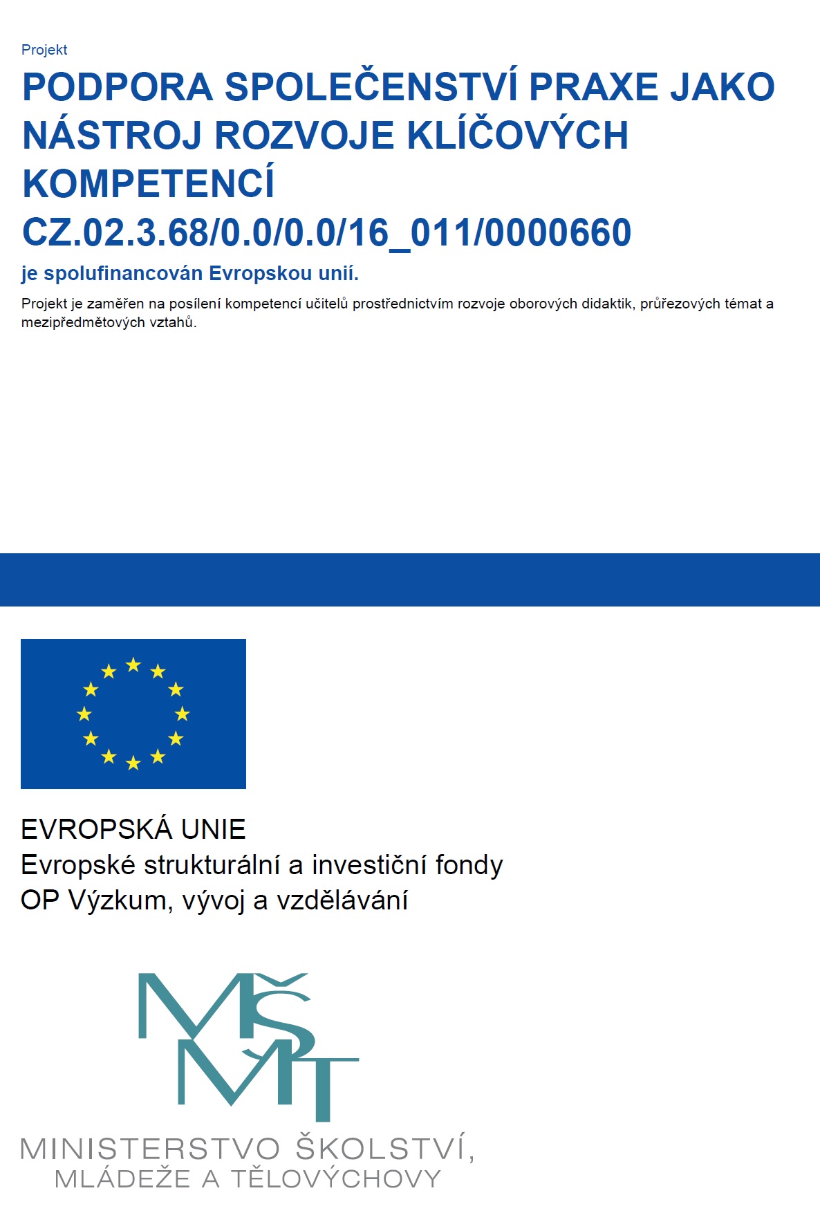 Obrázek výzvy projektu podpora společenství praxe jako nástroj rozvoje klíčových kompetencí